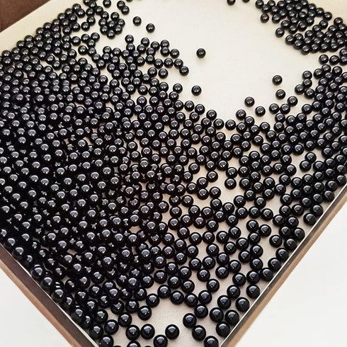 2600pcs Black Undrilled ABS Art Faux Pearls for Vase Fillers, 6mm No Hole Makeup Beads to Hold Brush Lipstick Eyeliner, Imitation Round Pearl Bead...