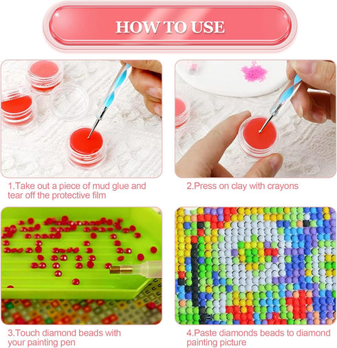 10 Pack Diamond Painting Wax Storage Container Case with Glue Clay Diamond Art Glue for Diamond Painting Accessories Cross Stitch Drilling Mud, 30...