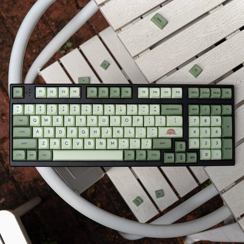 mintcaps Matcha Green PBT Keycaps Set 124 Keys XDA Profile Cute Keycaps Custom Dye-Sublimation Keyboard Keycaps for 60% 65% 70% 75% 100% Cherry Ga...