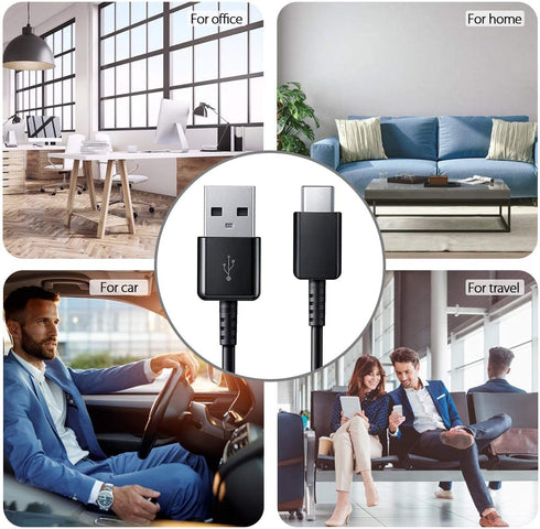 Fast Charger with USB Type C 4FT(1.2m) Cable & OTG Adapter for Samsung Galaxy S9/S9 Plus/S8/S8 Plus/S10/S10e/S10 Plus/Note 8/Note 9/A01/A13/A03s/A...