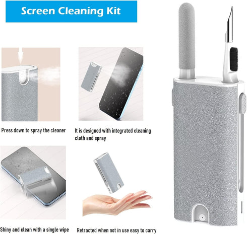 5-in-1 Electronics Cleaner Kit- Laptop Screen Cleaner kit,Multifunctional Bluetooth Earphones Cleaning Tool for iPhone Charging Port,Headphone,Ear...