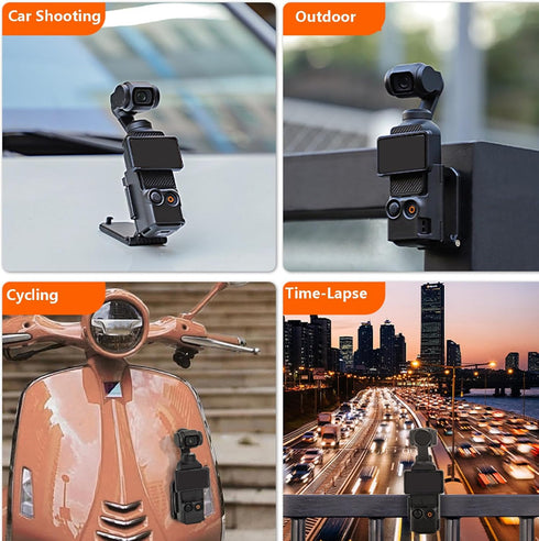 Magnetic Camera Desktop Base Stand Holder Expansion Adapter Mount Bracket Compatible with DJI Osmo Pocket 3 Accessories Adjustable Clip Clamp Moun...