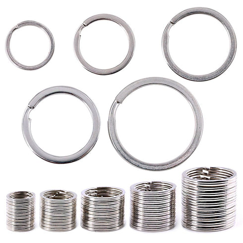 Swpeet 60 Pcs Assorted Multi-Purpose Metal Keychain Rings Split Keyrings Flat O Ring for Home Car Keys Attachments Keys Pendants - 20mm, 25mm, 30m...