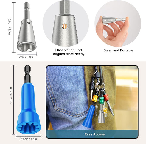 Wire Twister Tool for Drill, Wire Nut Twister, 3 Pack Drill Wire Twister Tool for Connector Wire Twisting Tool with 1/4" Chuck, Enhance Wiring Eff...