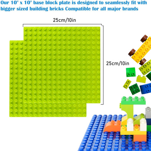 BOROLA Peel-and-Stick Base Block Plate 10" x 10" Self Adhesive Classic Building Brick Play Table Base Compatible for All Major Brands Style Bricks...
