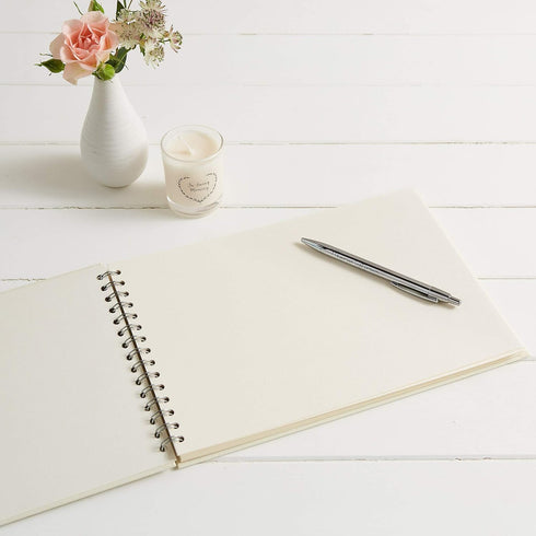 ANGEL & DOVE Funeral Guest Book & 2 Signs Set - Ivory, 12 x 8 - Create a Beautiful Memory Table at a Memorial or Celebration of Life...