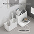 carrotez Multi Compartment Pen Holder for Desk, Small Desk Organizer, Pen Organizer for Desk, Pencil Organizer for Desk - White...