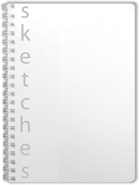 BookFactory Sketchbook/Art Sketch Book/Sketching Book/Sketches Book/Sketch Notebook - 100 Pages Clear Translux Cover Wire-O 8" x 10" (20.3cm x 25....