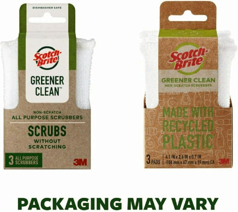 Scotch-Brite Greener Clean Scrubbers Non-Scratch Scrub Sponge, 18 Count, Natural...