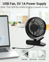GEHEN 3-Speed Clip-On Fan with Sturdy Clamp & Strong Airflow, USB-Powered for Easy Cooling, Ultra-Quiet Operation Ideal for Bedroom, Office, & Str...