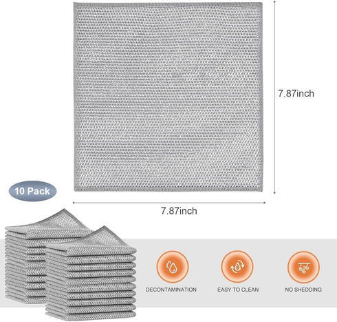 Zaeicnkk 10PCS Wire Dishwashing Rag for Wet and Dry, Multipurpose Wire Dishcloth Cleaning Cloth for Washing Dishes Kitchen Cleaning Mabu10pcs...