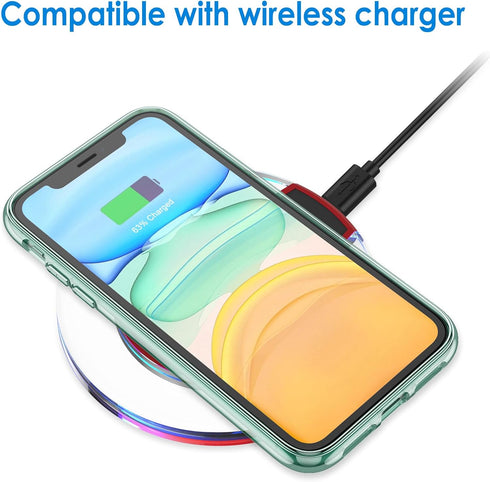 JETech Case for iPhone 11 6.1-Inch, Non-Yellowing Shockproof Phone Bumper Cover, Anti-Scratch Clear Back (Midnight Green)...