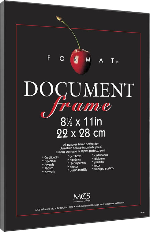 MCS Format 8.5x11 Diploma Frame, Black Picture Frame Wall Hanging or Tabletop Easel for Documents, Awards & Certificates (2-Pack)...