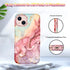 CASEFIV Compatible with iPhone 13 Case, Marble Pattern 3 in 1 Heavy Duty Shockproof Full Body Rugged Hard PC+Soft Silicone Drop Protective Girls W...