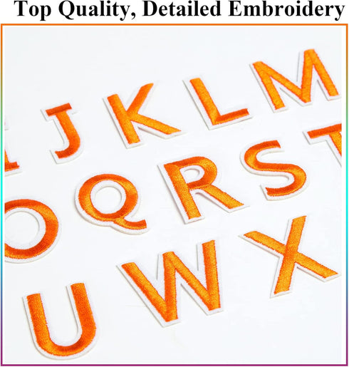 72 Pieces Iron on Letters and Numbers Patches, Embroidered Sew On Patches Alphabet A-Z, Numbers 0-9 Applique for Clothes, Dress, Hat, Socks, Jeans...