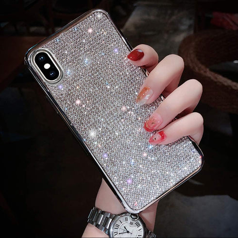 LUVI for iPhone Xs Max Case Luxury Fashion Glitter Sparkle Bling Glossy Crystal Rhinestone Artificial Diamond Protective Cover with Soft TPU Elect...