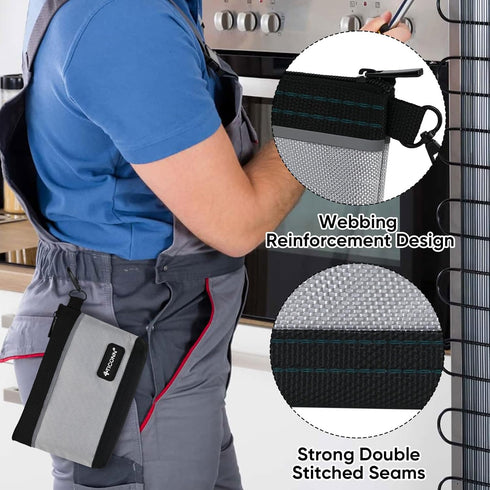 TICONN Tool Pouches with Zipper, 1680D Oxford Small Tool Bags, Waterproof Utility Bag Zipper Pouch for Tool Organizers and Storage (3 Pack Small)...