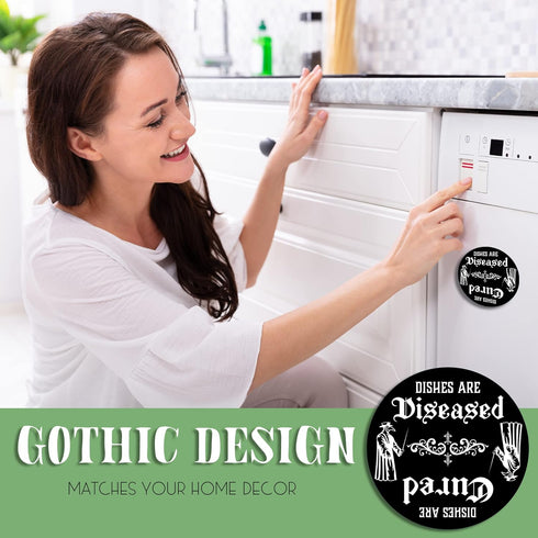 Gothic Kitchen Decor Plague Doctor Mask Dishwasher Magnet Clean Dirty Sign - Witchy Aesthetic Gothic for Home & Office, Essential Quirky Apartment...