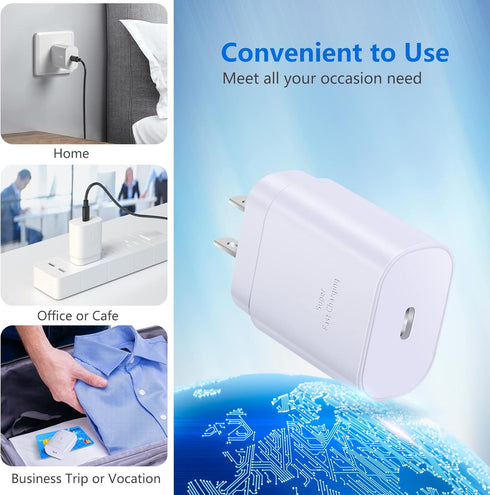 USB C Charger Block, Costyle 3 Pack 25W Super Fast Charger Type C Charging Block Compatible iPhone 15/14/13/12 Mini/11 Pro Max/XS/XR/SE/iPad Pro, ...