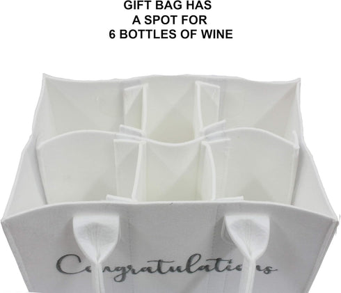 Milestone Wine Labels and Gift Bag: 6 Bottle Congratulations Wedding Wine Crate with Wedding Milestone Stickers (Wine Labels and Case)...