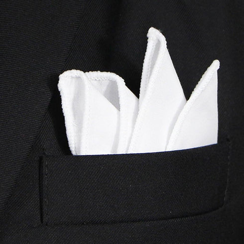 Solid White Cotton Pocket Square 3-Pk Set...