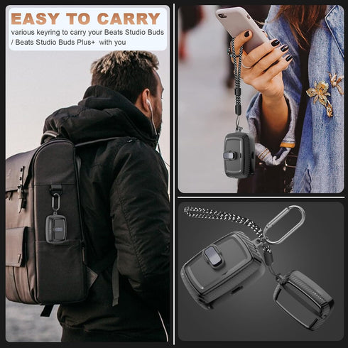 Secure Lock Case for Beats Studio Buds (2021) / Beats Studio Buds + Case Cover (2023), WOFRO Shockproof Protective Skin for Beats Studio Buds Plus...