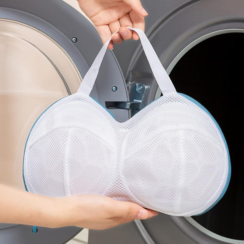 3Pcs Bra Wash Bags for Laundry Lingerie Underwear Brassiere Bag Set for Washing Machine With Zipper Women Delicates Blue (A to C Cups)...