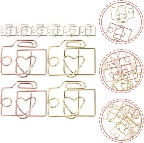 20pcs Metal Mini Paper Clip Decorative Paper Clips Exquisite Clips Multi-use Paper Clips Unique Shaped Paper Clips Exquisite File Clips Craft Clip...