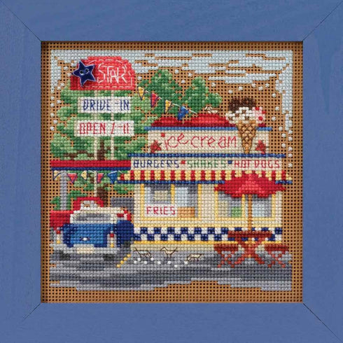 Drive-in Beaded Counted Cross Stitch Kit Mill Hill 2019 Buttons & Beads Spring MH141911...