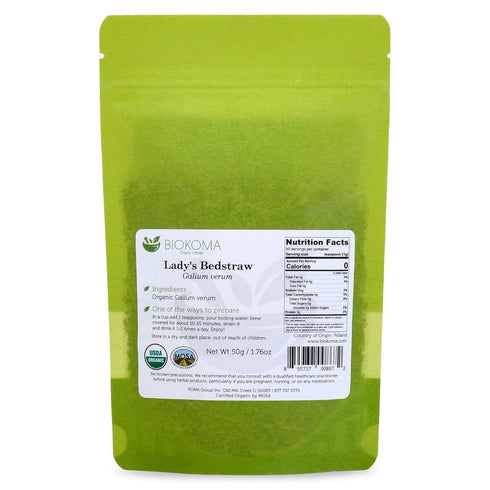 Pure and Organic Biokoma Lady's Bedstraw Dried Herb 50g (1.76oz) In Resealable Moisture Proof Pouch...