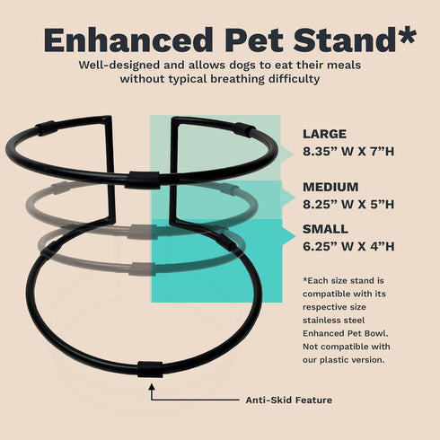 Enhanced Pet Bowl Stand - New Anti-Skid Feature - Dog and Cat Bowl Stand Exclusively for Use with The Corresponing Size Enhanced Pet Bowl (Small)...