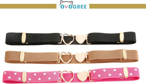 3 Pack Elastic Belts for Kids Adjustable Boys Girls Stretch Belt...