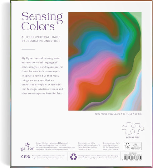 Galison Sensing Colors – 1000 Piece Jessica Poundstone Puzzle Featuring Ephemeral Art from The Hyperspectral Sensing Art Series...