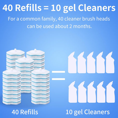 Disposable Toilet Brush with 40PCS Refills, Wall Mounted Compact Bathroom Bowl Wand Cleaning System Long Handle with Storage Caddy...