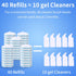 Disposable Toilet Brush with 40PCS Refills, Wall Mounted Compact Bathroom Bowl Wand Cleaning System Long Handle with Storage Caddy...