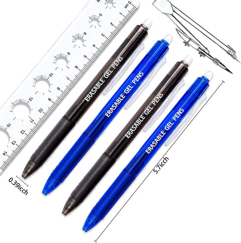 Vitoler Pens,Erasable Pens Black & Blue Gel Pens,0.7mm Fine Point Writing Pens,Black and Blue Pens for School Supplies,Retractable Gel Ink Pens fo...