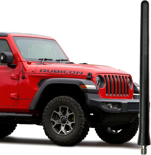 AntennaMastsRus Short Rubber Antenna for Jeep Wrangler JK/JL Gladiator (2007-2024), USA Stainless Steel Threading, The Original 6 3/4" Truck Acces...