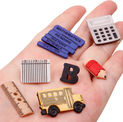 Back to School Polymer Clay Molds, 10-Cavity School Clay Earring Molds, Book Ruler Pencil Polymer Clay Molds for Jewelry Making, School Bus Calcul...