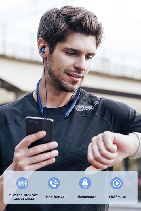 Bluetooth Headphones - N8 Wireless Earbuds with Magnetic Neckband | 40Hrs Playtime, IPX6 Sweatproof, Deep Bass Headset for Phone Calls, Music, and...