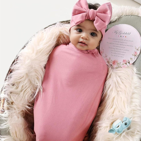 Galabloomer Newborn Swaddle Blanket with Headband Set Baby Girl Receiving Blanket...