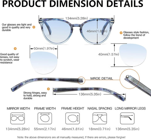 100 CLASSIC 4-Pack Trendy Colored Lens Cateye Reading Glasses for Women Spring Hinges Readers Ladies Fashion Eyeglasses (1.25x)...