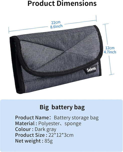 Selens Camera Battery Bag/Case/Pouch/Holder (4 Pocket) DSLR Battery SD Card wallet for NP-FZ100, LP-E6,AA Battery,LP-E8,LP-E10,LP-E12 Battery,EN-E...