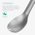 Navaris Long Handle Titanium Spork - 8.4" (21.5cm) Long Metal Utensil for Backpacking and Camping - Extra Strong and Lightweight - Includes Carry ...