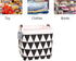 Square Canvas Toy Storage Bins Basket with Handle Collapsible Toy Organizer for Nursery Storage, Kid's Toy & Laundry, Gift Basket (Black Triangle)...