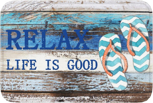 Beach Nautical Old Planks Coastal Ocean Relax Fun Indoor Door Mat Non-Slip Home Bath Room Decoration Mat Rug Housewarming Gift 23.6in*15.7in...