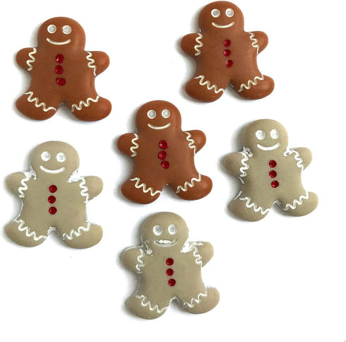 Buttons Galore 60+ Assorted Christmas Buttons for Sewing & Crafts - Set of 6 Button Packs - Gingerbread, Presents, Chirstmas Trees & More...