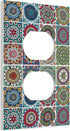 Mandala Tile Outlet Covers Wall Plate Decorative 1 Gang Duplex Light Switch Electrical Receptacle Switchplate Faceplate for Bathroom Bedroom Livin...