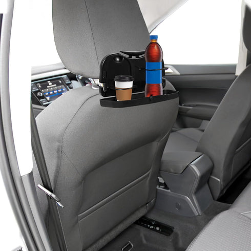 DOITOOL Car Headrest Seat Back Dining Table, Multi- Functional Foldable Car Seat Tray, Cup Holder Drink Pocket Food Tray Universal Liberate Your H...