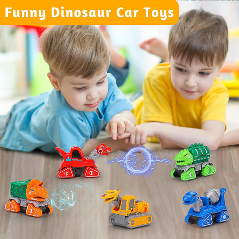 5 in 1 Dinosaur Transforming Toys for Boys 4-6 Dinosaur Car Action Figures Transform Dino Robot Toys for Kids 3-5 5-7 Educational STEM Take Apart ...