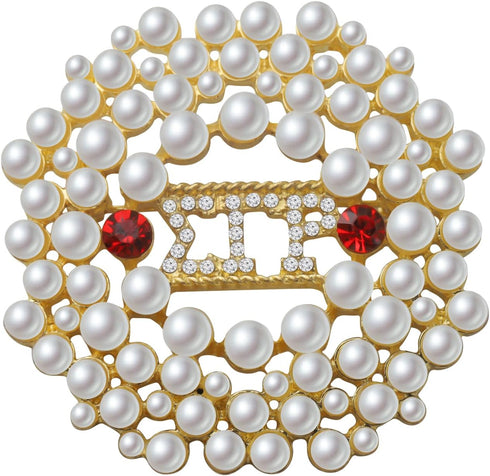 CENWA SGRHO Greek Sorority Brooch Pin 1922 Pearl Sorority Gift Sorority Jewelry Gift (Round Sigma pin)...